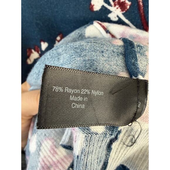 Lane Bryant Floral Sweater Top Blue Burgundy Size XL (14/16) - Picture 4 of 7